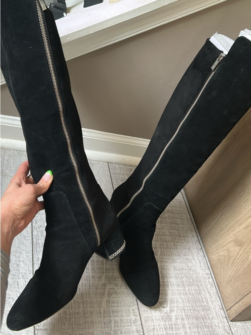 Michael kors black suede boots